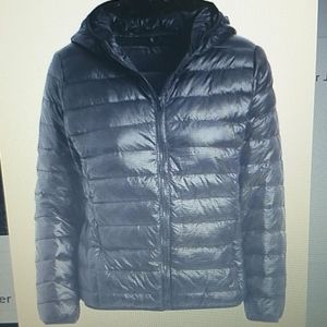 NWOT Gingerly Black Puffer Jacket / hood.